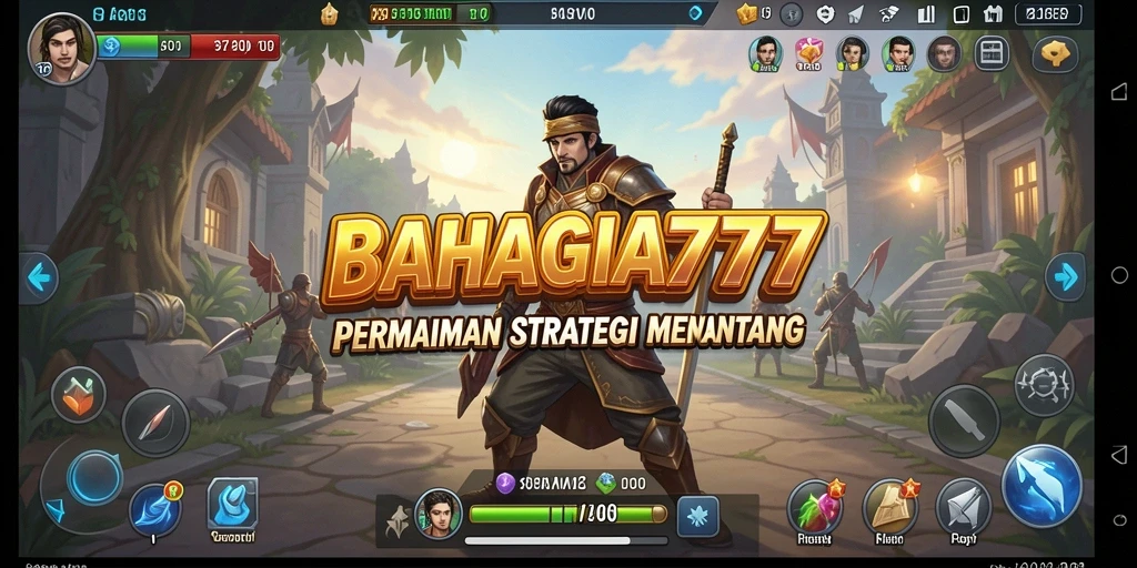 Screenshot utama BAHAGIA777 menampilkan aksi penuh strategi.