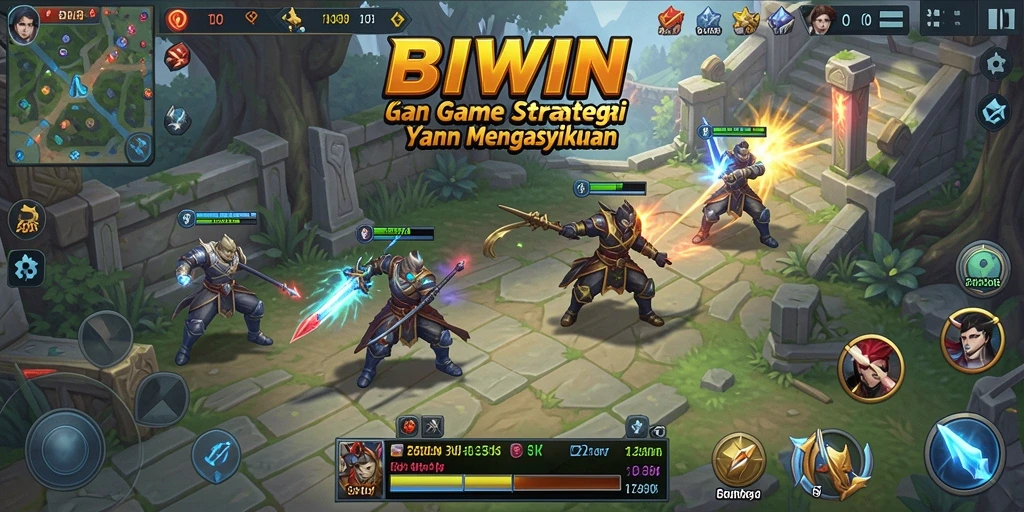 Tampilan gameplay menawan dari BIWIN yang menunjukkan strategi dan pertempuran.