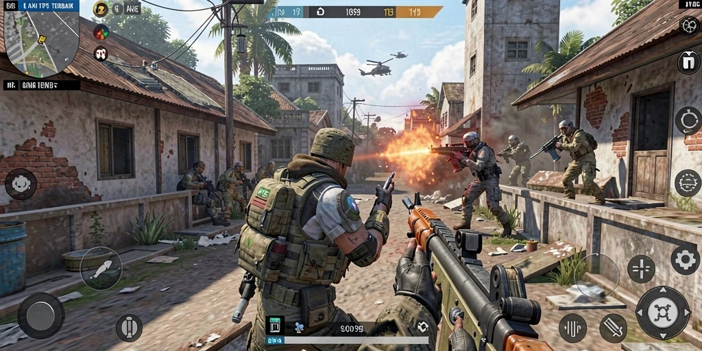 Screenshot menampilkan aksi seru dalam gameplay TPS DMD999.