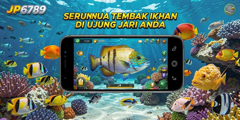 Tampilan gameplay seru menembak ikan di JP6789.
