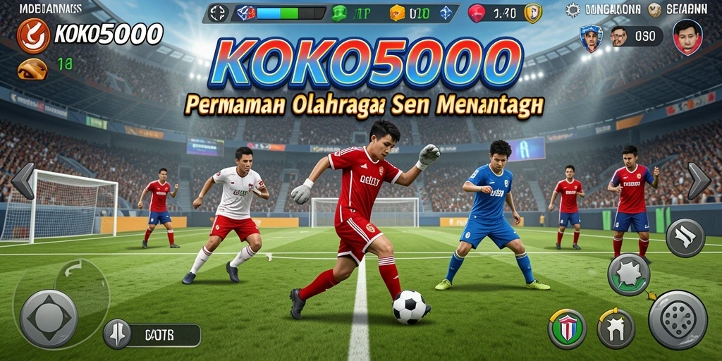 Tampilan gameplay menarik dari KOKO5000 yang menggambarkan kompetisi olahraga.