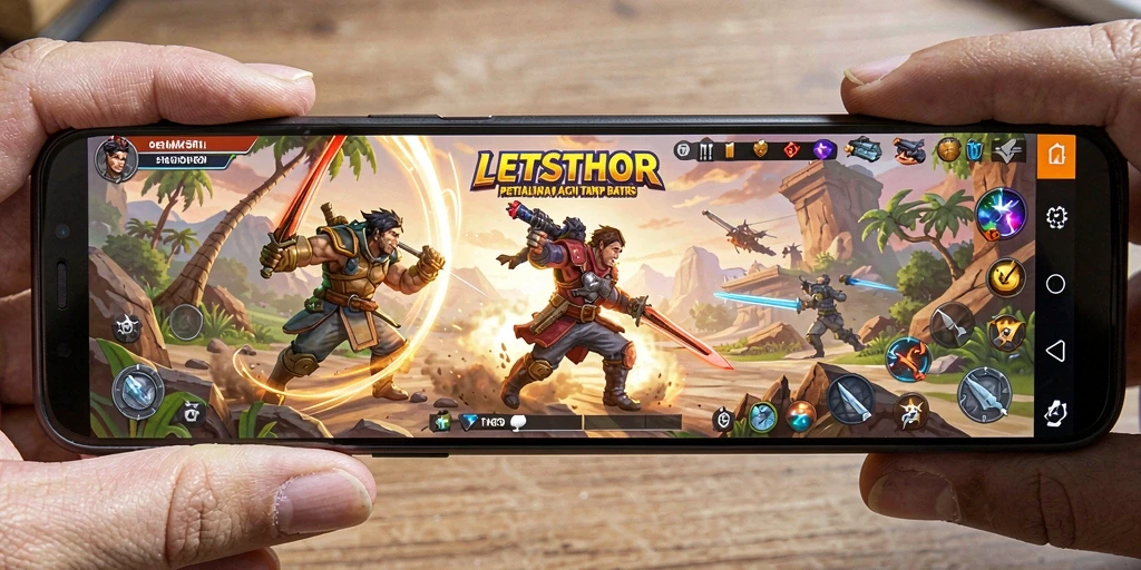 Tangkapan layar menunjukkan aksi mendebarkan dari gameplay LETSTHOR.