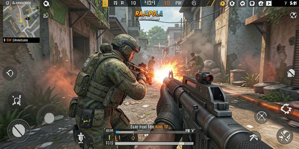 Tampilan gameplay intens RAJAPOLA saat pertempuran berlangsung.