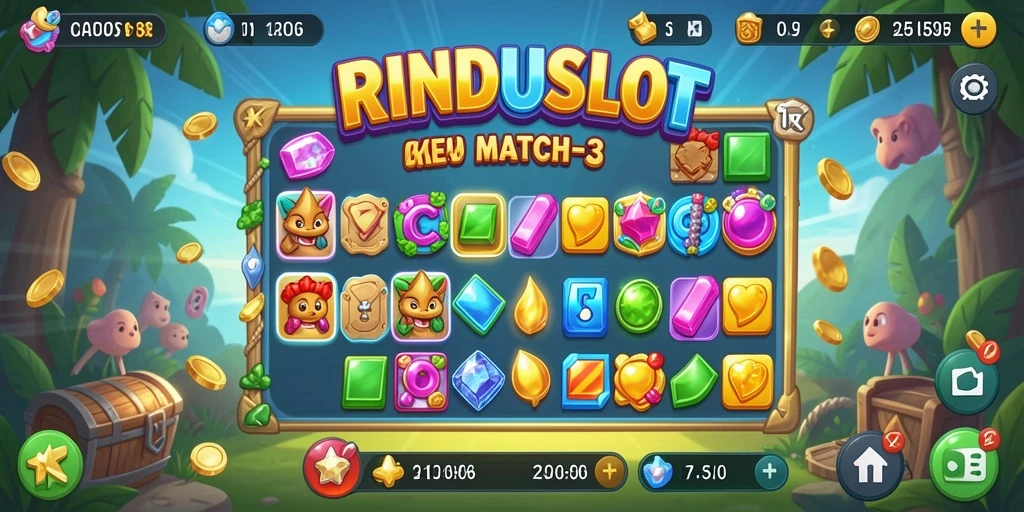 Gameplay RINDUSLOT yang penuh warna dan menantang.