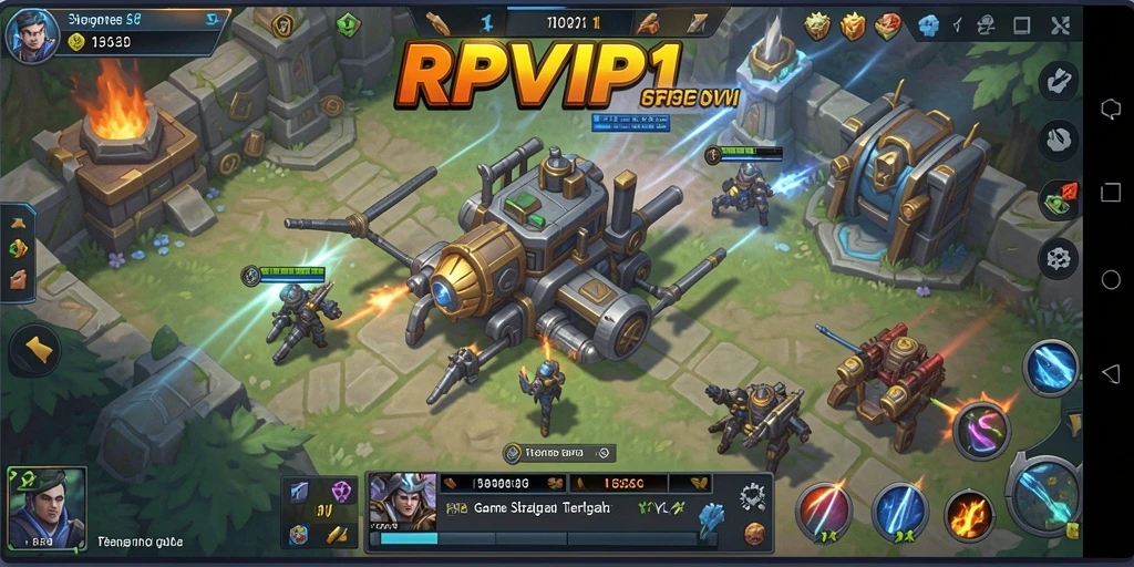 Screenshot utama RPVIP1 menampilkan aksi pertempuran strategi yang dinamis.