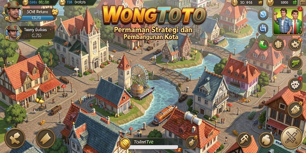 Tampilan gameplay WONGTOTO dengan elemen pembangunan kota yang menarik.