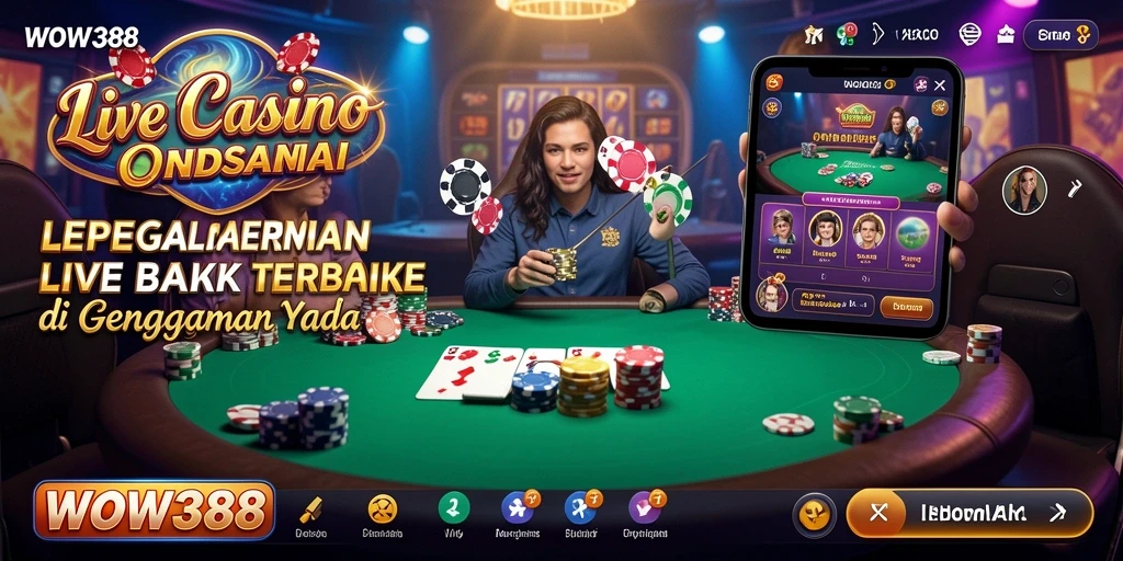 Tampilan gameplay WOW388 dengan dealer langsung yang interaktif.